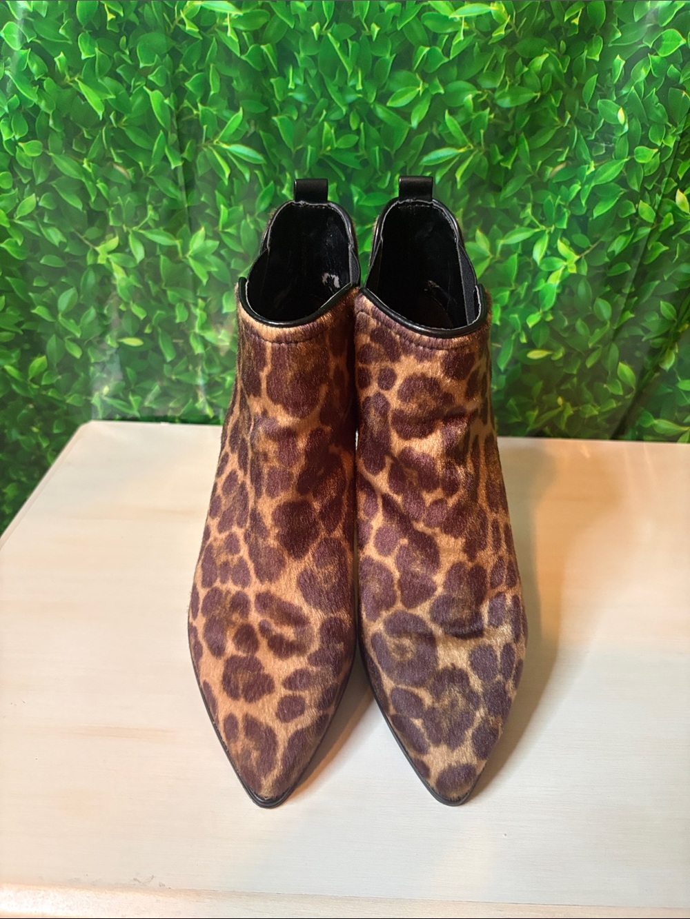 Nine West Leopard Print Pointed Toe Ankle Boots - Brown